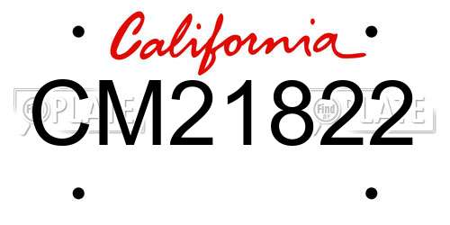 CM21822 California License Plate