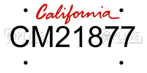 CM21877 California License Plate