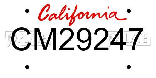 CM29247 California License Plate