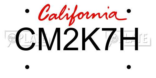 CM2K7H California License Plate