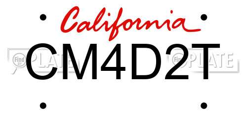 CM4D2T California License Plate