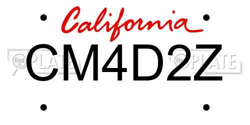 CM4D2Z California License Plate