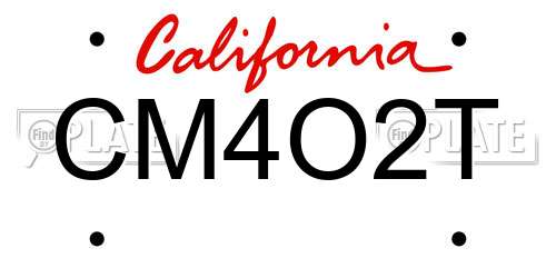 CM4O2T California License Plate