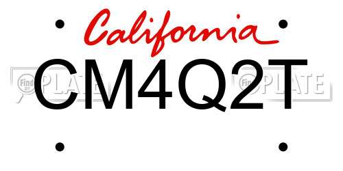 CM4Q2T California License Plate