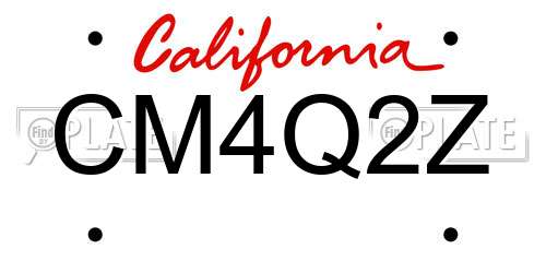 CM4Q2Z California License Plate