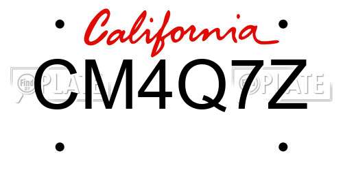 CM4Q7Z California License Plate
