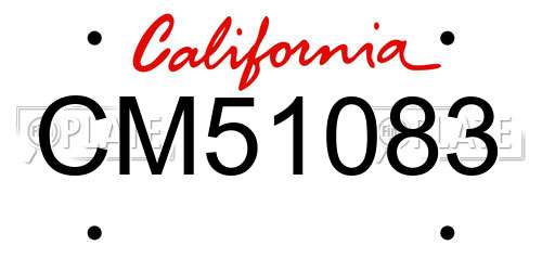 CM51083 California License Plate