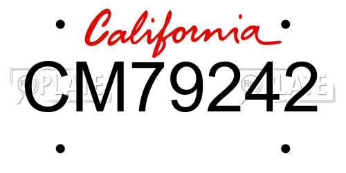 CM79242 California License Plate