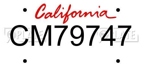 CM79747 California License Plate