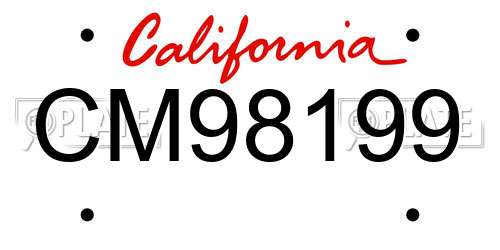 CM98199 California License Plate