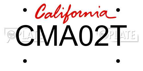 CMA02T California License Plate