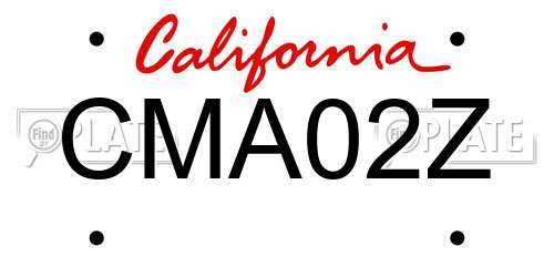 CMA02Z California License Plate