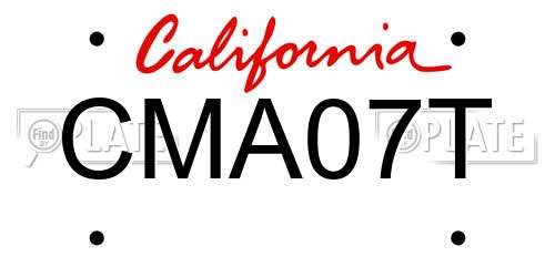 CMA07T California License Plate