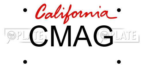 CMAG California License Plate