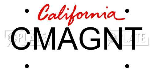CMAGNT California License Plate