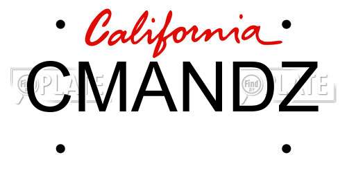 CMANDZ California License Plate