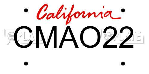 CMAO22 California License Plate