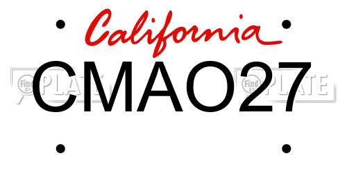 CMAO27 California License Plate