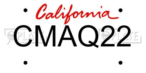 CMAQ22 California License Plate