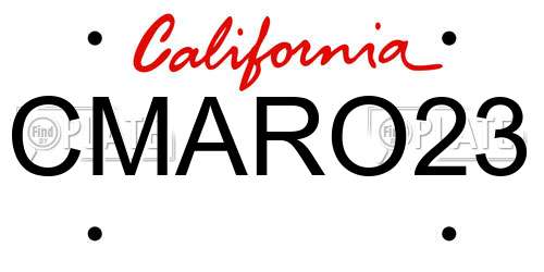 CMARO23 California License Plate