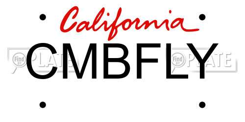 CMBFLY California License Plate