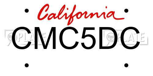CMC5DC California License Plate
