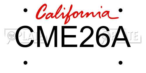 CME26A California License Plate
