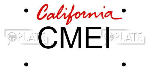 CMEI California License Plate