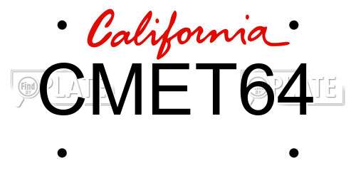 CMET64 California License Plate