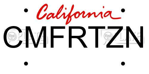 CMFRTZN California License Plate