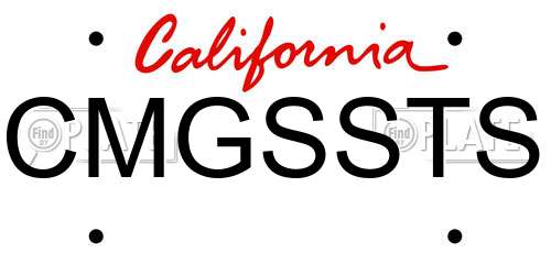 CMGSSTS California License Plate