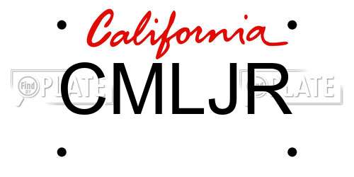 CMLJR California License Plate
