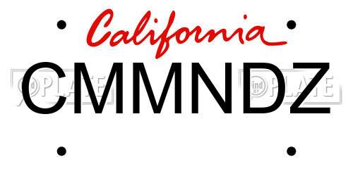 CMMNDZ California License Plate