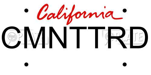 CMNTTRD California License Plate