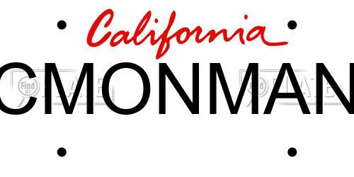 CMONMAN California License Plate