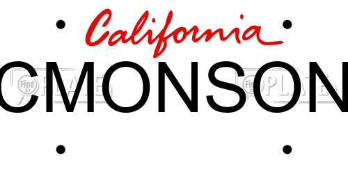 CMONSON California License Plate