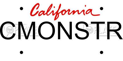 CMONSTR California License Plate