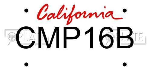 CMP16B California License Plate