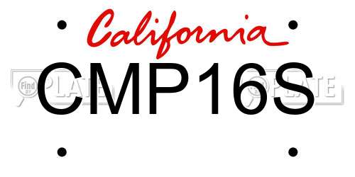 CMP16S California License Plate