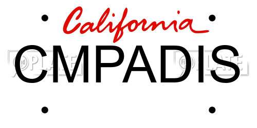 CMPADIS California License Plate