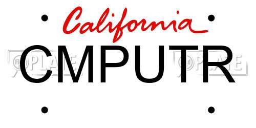 CMPUTR California License Plate