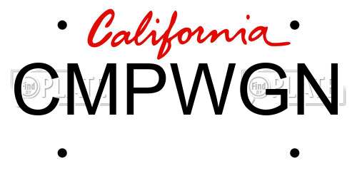 CMPWGN California License Plate