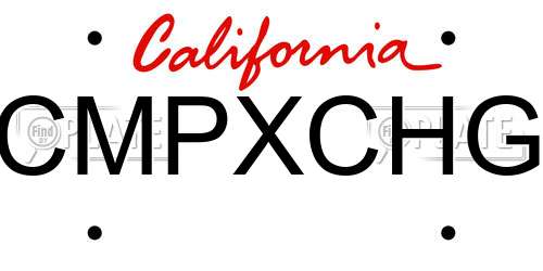 CMPXCHG California License Plate