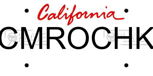 CMROCHK California License Plate