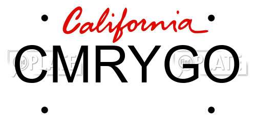 CMRYGO California License Plate