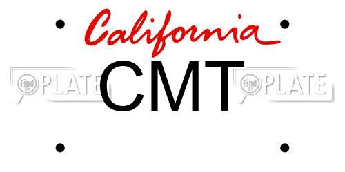 CMT California License Plate