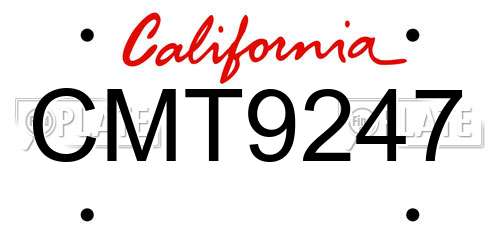 CMT9247 California License Plate