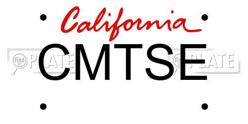 CMTSE California License Plate