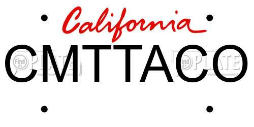CMTTACO California License Plate