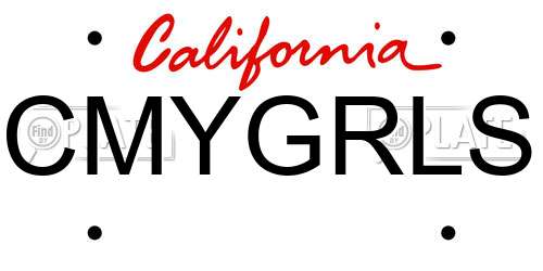 CMYGRLS California License Plate